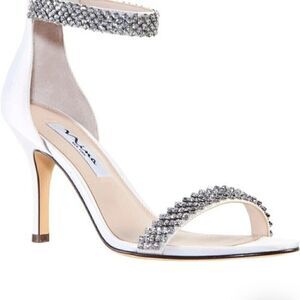 NINA Women's Ivory Vauna Ankle Strap Sandal $108.95 Rows of crystals shimmer 5